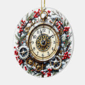 Steampunk Christmas Clock - Victorian Ornament セラミックオーナメント (左)