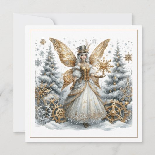 Steampunk Christmas – Golden Fairy in Snowy Forest (正面)