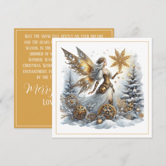 Steampunk Christmas – Golden Fairy with Snowflake  (正面/裏面)