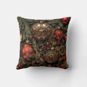 Steampunk Christmas Throw Pillow クッション (裏面)