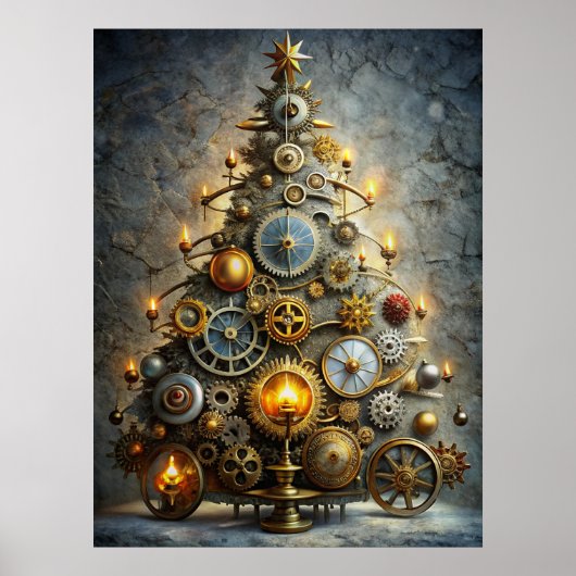 Steampunk Christmas Tree Poster ポスター (正面)