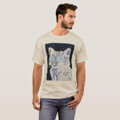 Steampunk Circuit Cat - Cyberpunk Feline Art Tee Tシャツ (正面フル)