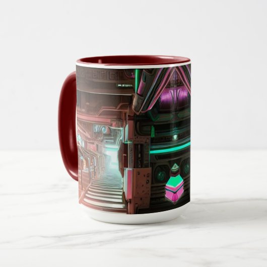 Steampunk City Themed Mug マグカップ (正面左)