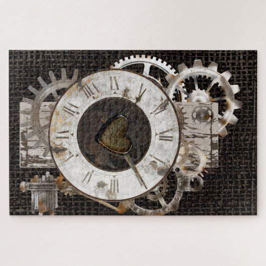 Steampunk Clock and Gears Jigsaw Puzzle ジグソーパズル (横)