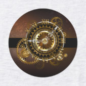 Steampunk clock with antique gears ラベル (デザイン1)