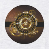 Steampunk clock with antique gears ラベル (デザイン2)