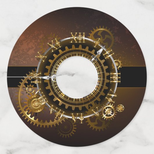 Steampunk clock with antique gears ワイングラスタグ (裏面)