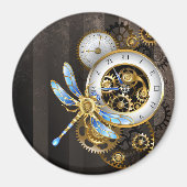 Steampunk Clock with Mechanical Dragonfly マグネット (正面)