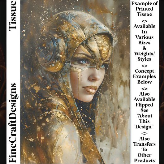 Steampunk ClockpunkメタリックウーマンCV2デコページ 薄葉紙