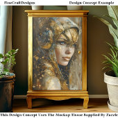 Steampunk ClockpunkメタリックウーマンCV2デコページ 薄葉紙