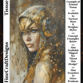 Steampunk ClockpunkメタリックウーマンCV3デコページ 薄葉紙