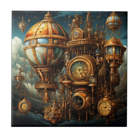 Steampunk Clocksセラミックタイル タイル (正面)