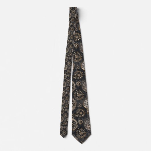 Steampunk Clocks Custom Necktie Tie ネクタイ (裏面)