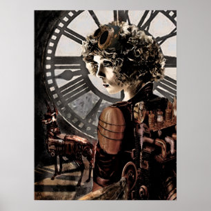 steampunk clocktower ポスター