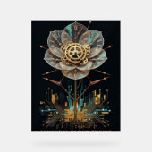 Steampunk Clockwork Flower: Temporal Bloom Engine  アクリルサイン (正面)