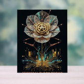 Steampunk Clockwork Flower: Temporal Bloom Engine  アクリルサイン (ニュートラル)
