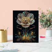 Steampunk Clockwork Flower: Temporal Bloom Engine  アクリルサイン (ウェディング)