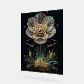 Steampunk Clockwork Flower: Temporal Bloom Engine  アクリルサイン (傾斜)