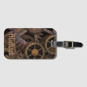 Steampunk Cogs and Wheels Personalised ラゲッジタグ (正面横)