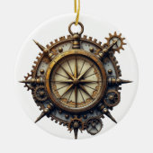 Steampunk Compass セラミックオーナメント (正面)