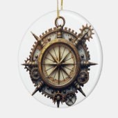 Steampunk Compass セラミックオーナメント (左)