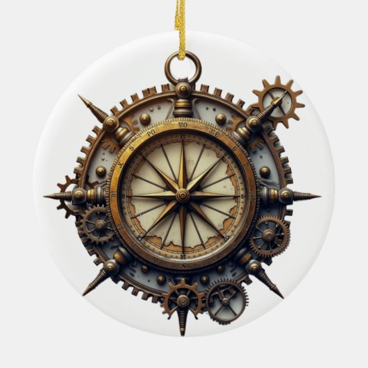Steampunk Compass セラミックオーナメント (裏面)
