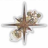Steampunk Compass Star Transparent シール (正面)