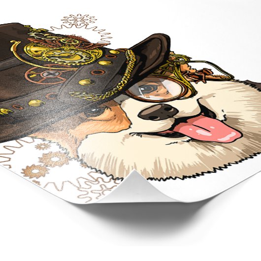 Steampunk Corgi Dog Steampunk Lovers フォトプリント (角)