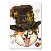 Steampunk Corgi Dog Steampunk Lovers フォトプリント (正面)