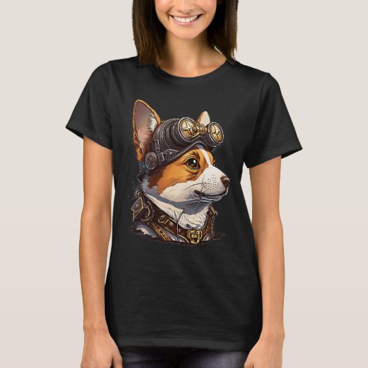 Steampunk Corgi Head For Women & Men 2 Tシャツ (正面)