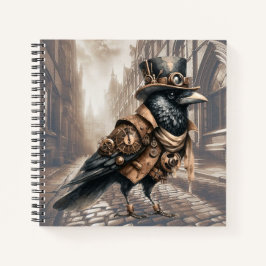Steampunk Crow inロンドンスパイラルノート ノートブック