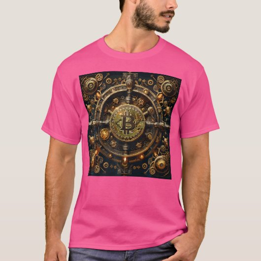 Steampunk Crypto Empire - Bitcoin Gearwork Art Tシャツ (正面)
