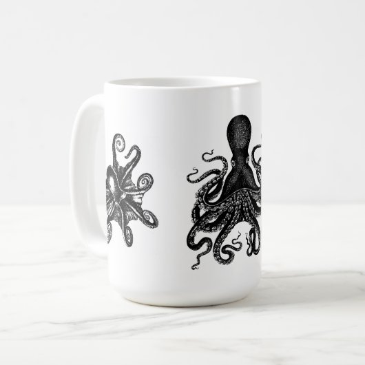 Steampunk CthuluのためのKrakenのタコのマグのコップは送風します! コーヒーマグカップ (正面左)