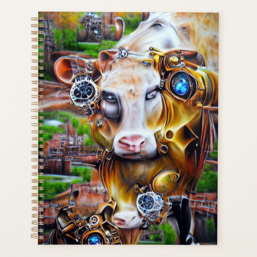 Steampunk Cyber Cow プランナー手帳 (正面)
