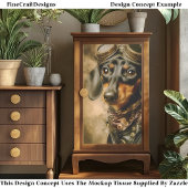 Steampunk Dachshund Dog Aviator EP7L Decoupage 薄葉紙