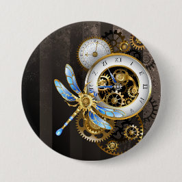 Steampunk Dials with Dragonfly 缶バッジ