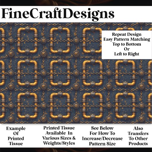 Steampunk DieselpunkパイプパターンBM7デコページ 薄葉紙