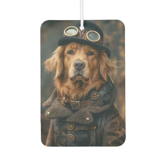 Steampunk Dog Funny Gift Air Freshener カーエアーフレッシュナー (正面)