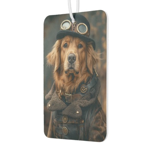Steampunk Dog Funny Gift Air Freshener カーエアーフレッシュナー (左)