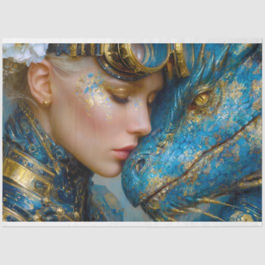 Steampunk Dragon Fantasy Art Decoupage Design 薄葉紙 (正面)