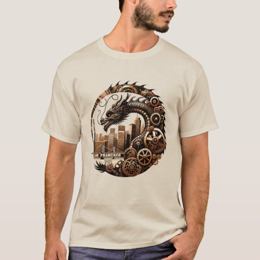 Steampunk Dragon Over San Francisco 2024 Tシャツ (正面)