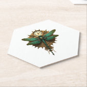 Steampunk Dragonfly Victorian Art Mechanical Steam ペーパーコースター (アングル)