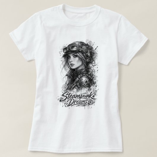 Steampunk Dreams – Vintage Victorian Fantasy Art Tシャツ (デザイン正面)