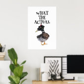 Steampunk Duck Print Funny Bird Quote Art ポスター (ホームオフィス)