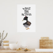 Steampunk Duck Print Funny Bird Quote Art ポスター (キッチン)