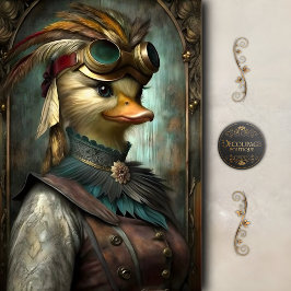 Steampunk Duck – Whimsical Vintage Decoupage 薄葉紙