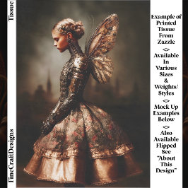 Steampunk Dystopian Fairy Woman EK5L Decoupage 薄葉紙