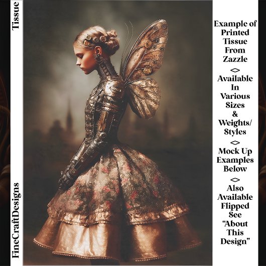 Steampunk Dystopian Fairy Woman EK5L Decoupage 薄葉紙