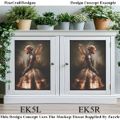 Steampunk Dystopian Fairy Woman EK5L Decoupage 薄葉紙