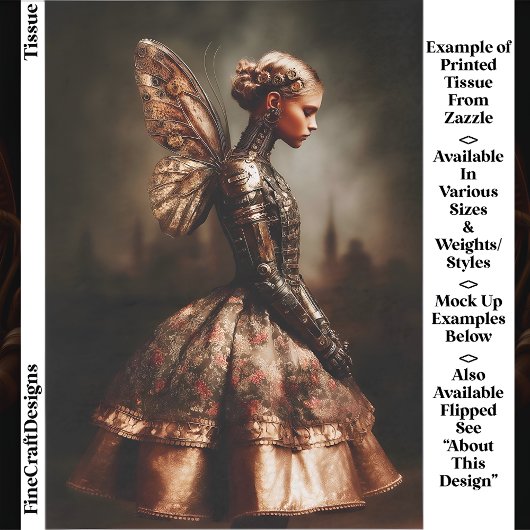 Steampunk Dystopian Fairy Woman EK5R Decoupage 薄葉紙
